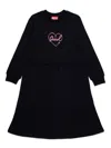 Diesel Logo-embroidered Dress In Black