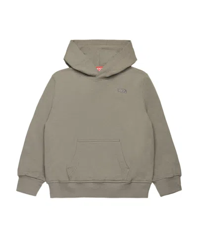 Diesel Logo-embroidered Hoodie In Nude