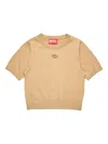 Diesel Logo-embroidered Jumper In Neutrals