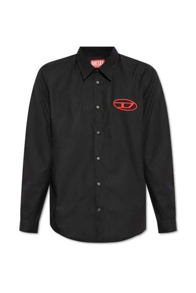 Diesel Logo Embroidered Long In Black