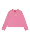 Diesel Felpa Girocollo Con Ricamo Oval D In Pink
