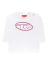 Diesel Logo Embroidered Long-sleeve Top In White