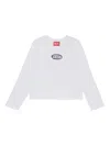 Diesel Logo-embroidered Long-sleeve Top In White