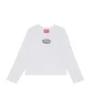 Diesel Logo-embroidered Long-sleeve Top In White