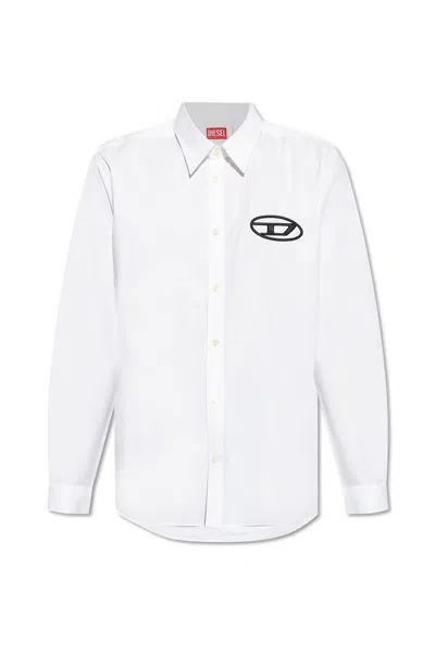 Diesel Logo Embroidered Long In White