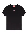 Diesel T-shirt Mit Logo-stickerei In Black