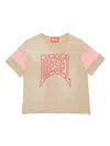 Diesel Logo-embroidered T-shirt In Neutrals