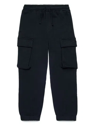Diesel Kids' Logo-embroidered Trousers In Black