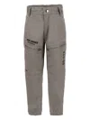 Diesel Logo-embroidered Trousers In Gray