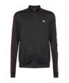 Diesel Logo-embroidered Zip-up Cardigan In Black