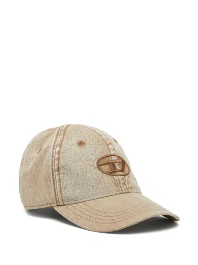 Diesel C-nyloff Embroidered Oval D Baseball Cap In Brown