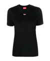 Diesel Logo Embroidery Cotton T-shirt In Black