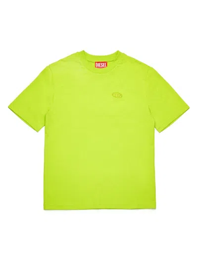 Diesel Kids' Logo-embroidery T-shirt In 绿色