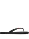 Diesel Logo Flip Flops In Black