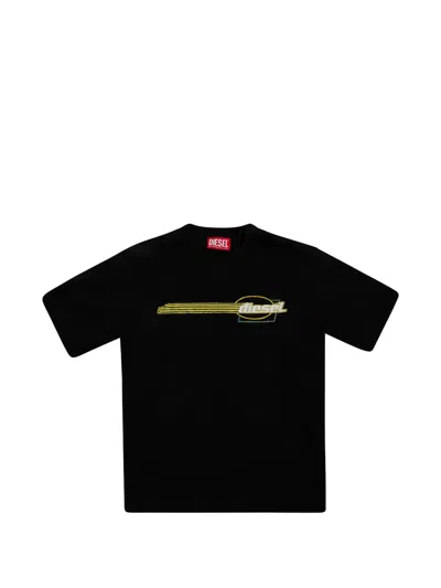 Diesel Kids' Logo-graphic T-shirt In Black
