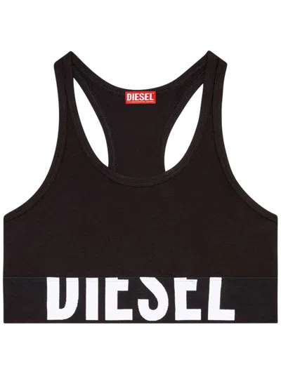Diesel Logo Gym Bra In Black
