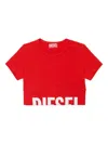 Diesel Logo-hem Crew-neck T-shirt In Red
