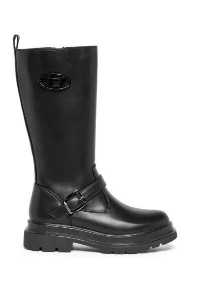 Diesel Logo High Boots In Black