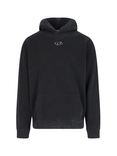 Diesel Logo Hoodie In Black