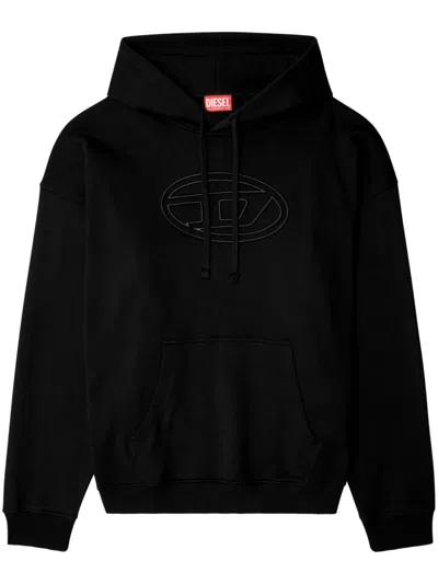 Diesel S-ummer Bigoval Biologic Cotton Sweatshirt With Frontal Oval-d Logo In Black