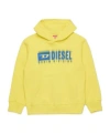 Diesel Felpa Con Cappuccio E Logo Degradé In Yellow