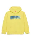 Diesel Felpa Con Cappuccio E Logo Degradé In Yellow
