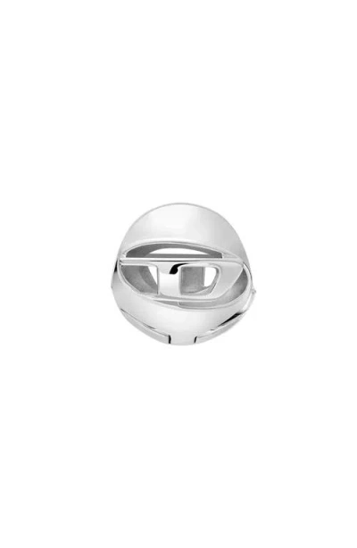 Diesel ® Logo Hoop Earring In Silver