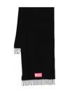 Diesel Logo-label Fringed Scarf In Black