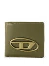 Diesel Logo Leather Wallet In Green