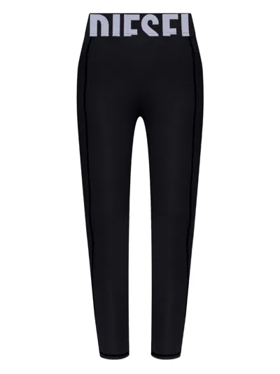 Diesel Logo Leggings In Black