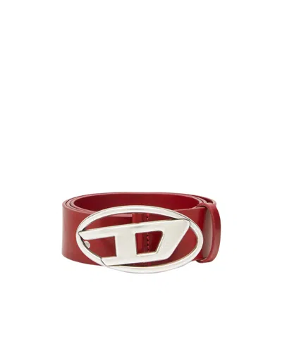 Diesel B-1dr Logo-buckle Leather Belt In Brown