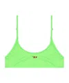 Diesel Top Bikini Fluo Con Logo D In Green