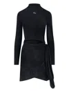 Diesel High-neck Cut-out Dress In Black