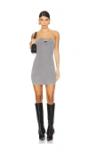 Diesel Women Grey Stretch Cotton Blend Mini Dress In 그레이