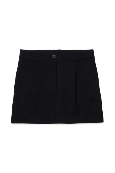 Diesel Kids' Logo Miniskirt In Black