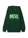 Diesel Logo Over Felpa In Green