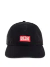 Diesel Logo-patch Baseball Cap In Black