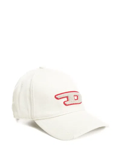 Diesel Logo-patch Baseball Cap In White