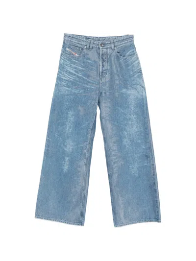 Diesel Logo Patch Clear Jeans In Blue