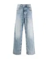 Diesel Logo-patch Cotton Cropped Jeans In Blue