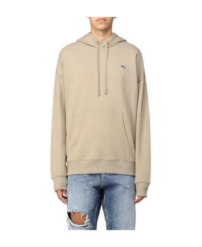 Diesel Logo-patch Cotton Hoodie In Nude
