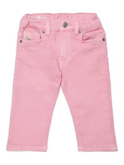 Diesel Babies' Logo-patch Cotton Jeans In Pink
