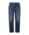 Diesel Logo-patch Cotton Straight-leg Jeans In Blue