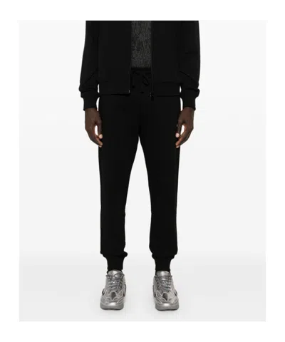 Diesel Logo-patch Cotton Track Pants In Black