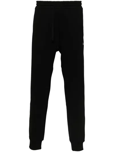 Diesel Logo-patch Cotton Track Pants In Schwarz