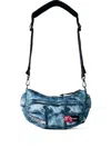 Diesel Logo-patch Denim-effect Shoulder Bag In Blue