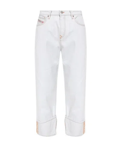 Diesel Logo-patch Denim Jeans In White