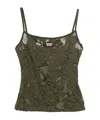 Diesel Logo-patch Distressed Tank Top In Green
