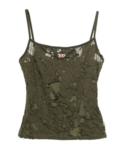 DIESEL LOGO-PATCH DISTRESSED TANK TOP