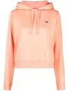 Diesel Logo-patch Drawstring Hoodie In Orange